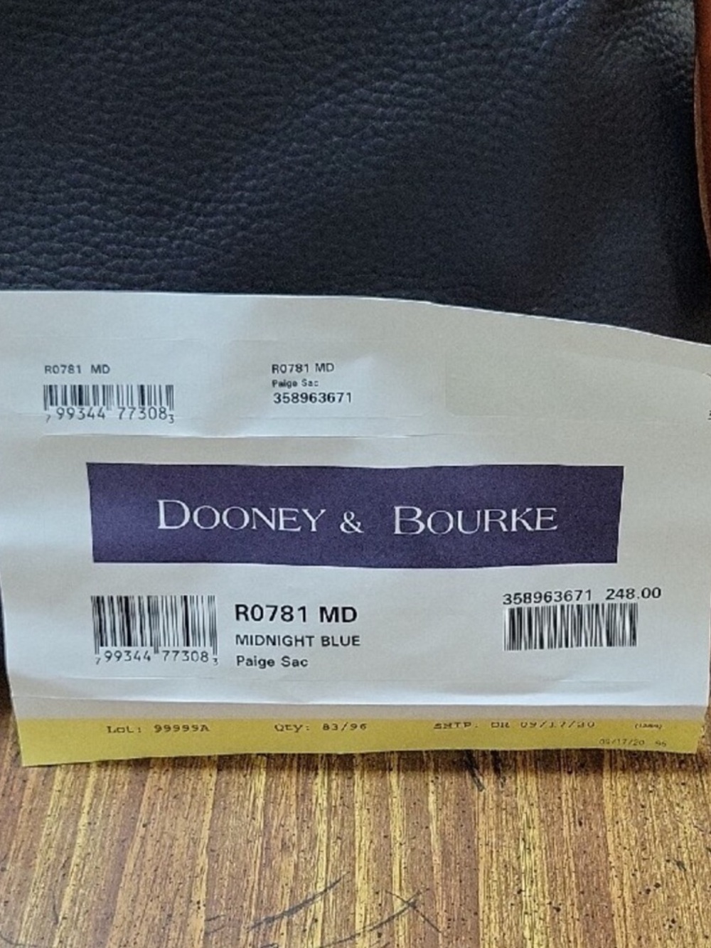 Dooney & Bourke Paige Sac Navy Pebble Grain Leather Hobo Shoulder Bag - Picture 11 of 16